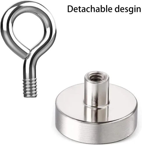 Vista 6 de KQWOMA Ganchos magnéticos para ojos, 12 ganchos magnéticos de neodimio fuertes para colgar, luces, herramientas, cocina, lugar de trabajo, oficina