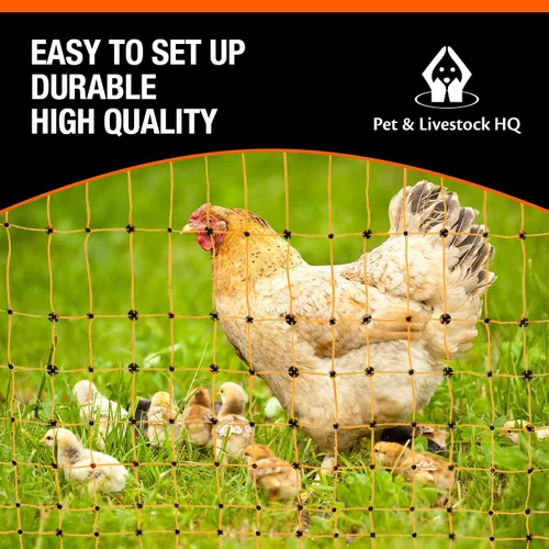 Vista 7 de Pet & Livestock HQ Red de Cercado Eléctrico para Aves de Corral de 41 pulgadas x 164 pies, red eléctrica portátil preensamblada para cabras, ovejas