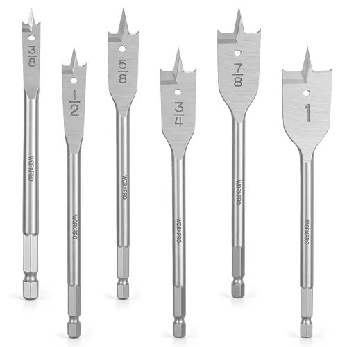 Vista 12 de WORKPRO 13-Piece Spade Drill Bit Set, 1/4" to 1-1/2", Black