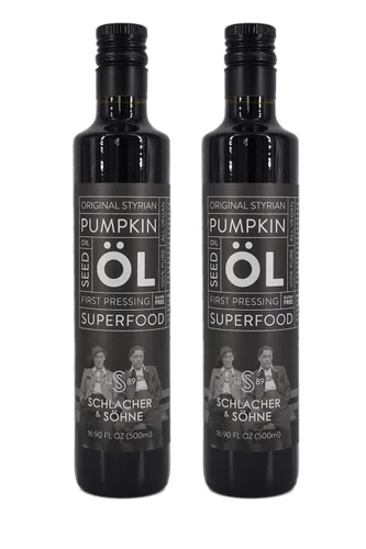 Vista 13 de Schlacher & Söhne Aceite de semilla de calabaza de estirio: 100% puro, prensado en frío, sin OMG, sin gluten, vegano, puede ayudar en el crecimiento
