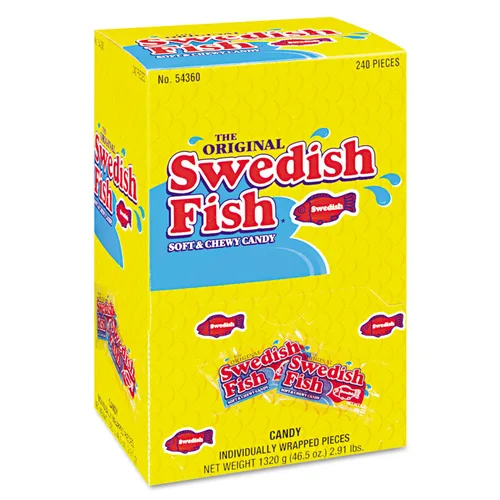 Vista 20 de SWEDISH FISH Caramelos suaves y masticables de limonada de frambuesa azul, caramelos a granel, bolsas de 12-3.59 onzas