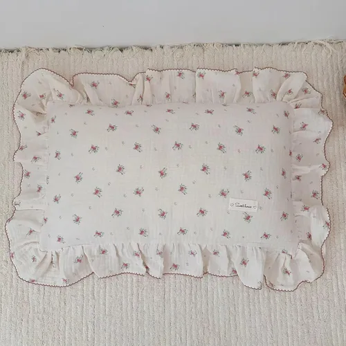 Vista 40 de BuLuTu Funda de almohada de muselina de algodón para niños pequeños con bonito patrón de flores de azalea, súper suave, funda de almohada para cuna