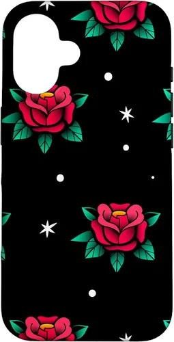 Vista 31 de Roses Fifties Black Red Rockabilly Pinup Rose Retro Fashion Case for iPhone 17