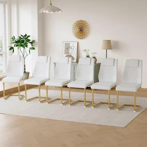 Vista 12 de gopop Juego de 4 sillas de comedor, modernas sillas de cocina y comedor con patas de metal galvanizado, sillas laterales tapizadas para comedor