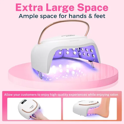Vista 6 de NAILGIRLS Lámpara de uñas LED UV de 80 W, pantalla LCD con sensor automático, luz UV para uñas de gel con 4 temporizadores de curación flash