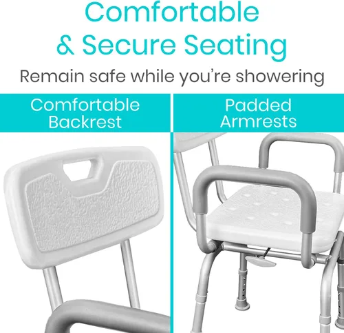 Vista 8 de Vive Silla de ducha giratoria para ducha interior, asiento para ancianos, discapacitados, adultos, personas mayores, rotación de 360°, estrecho