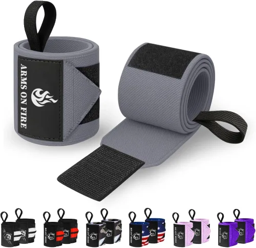 Vista 36 de TECEUM Weightlifting 18" & 12" Wrist Wraps with Thumb Loop – Heavy Duty Wrist Workout Braces for Men and Women – Ideal for Powerlifting, Strength