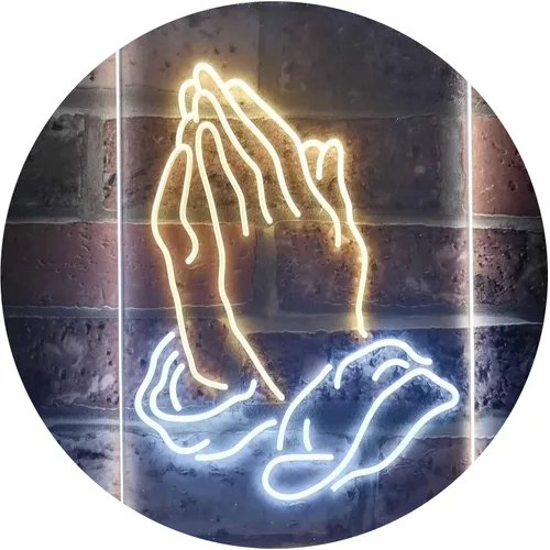 Vista 13 de ADVPRO Praying Hands Home Display Dual Color LED Neon Sign Blue & Red 8.5" x 12" st6s23-i3264-br