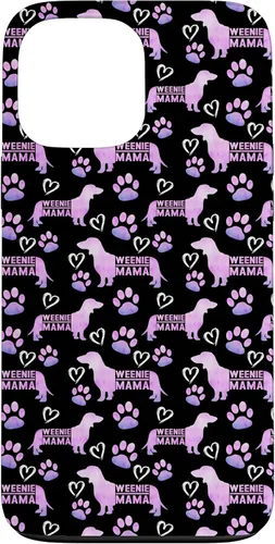 Vista 23 de Dachshund Mom Weenie Mama Weiner Dog - Funda de regalo para iPhone 16, color rosa