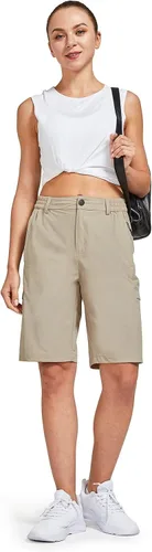 Vista 7 de FitsT4 - Pantalones cortos de senderismo ligeros para mujer, de secado rápido, protección solar, resistente al agua, con múltiples bolsillos