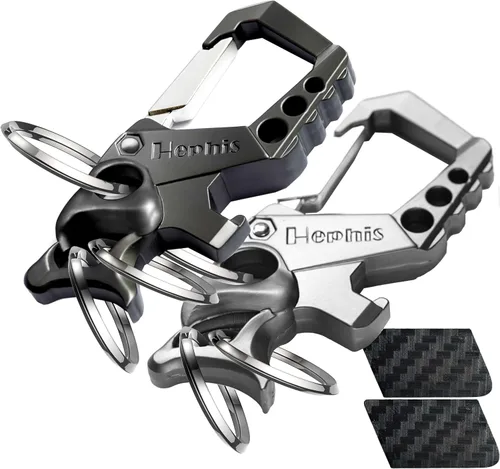Vista 17 de Llavero resistente con forma de calavera, herramienta de escape de emergencia para automóvil, cortador de cinturón de seguridad, abrebotellas
