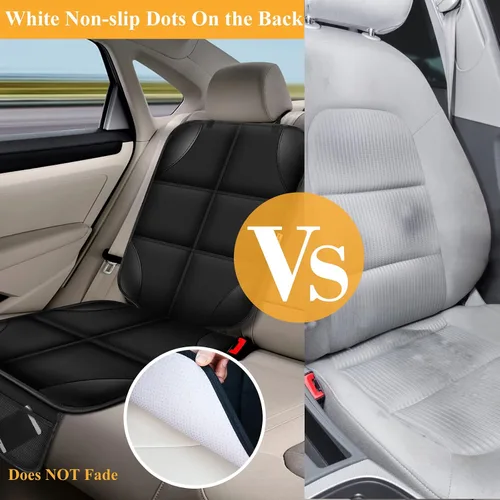 Vista 3 de Protector de Asiento de Coche, Protector de Asiento con Acolchado Grueso Debajo del Asiento de Coche del Bebé, Funda de Asiento de Tela