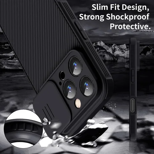 Vista 5 de Funda magnética para iPhone 16 Pro Max, funda protectora de cámara para iPhone 16 Pro Max [compatible con carga MagSafe] con cubierta deslizante