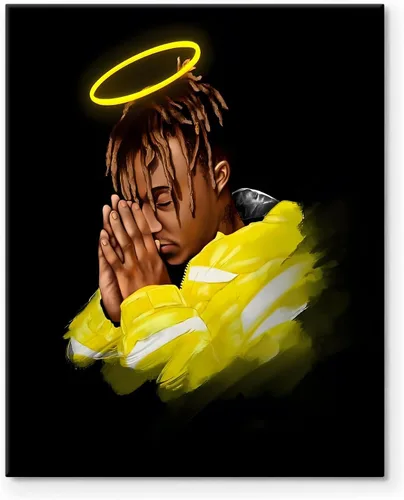 Vista 9 de Juice Wrld - Arte de Lienzo para Pared, Impresión de Póster de Portada de Álbum de Música, Póster de Rapero Cantante Arte Enmarcado, Arte de Lienzo