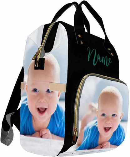 Vista 3 de Mochila personalizada para pañales de perezoso y mariposa para mamá y niñas, color 06, 15x10.83x6.69 Inch (Pack of 1)