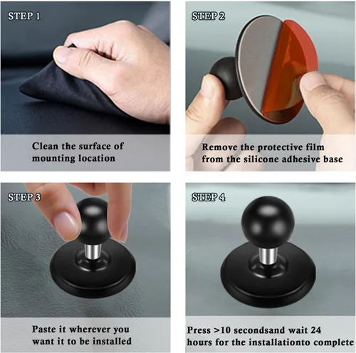 Vista 2 de Base de bola adhesiva flexible con bola de 1 pulgada compatible con brazo de doble enchufe RAM Mounts tamaño B, adaptador de cabeza de bola de 1