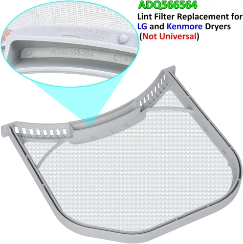 Vista 5 de ADQ566564 - Filtro de pelusa de repuesto para secadoras LG y Kenmore, trampa de pantalla de pelusa ultra duradera, borde sin sello de fieltro