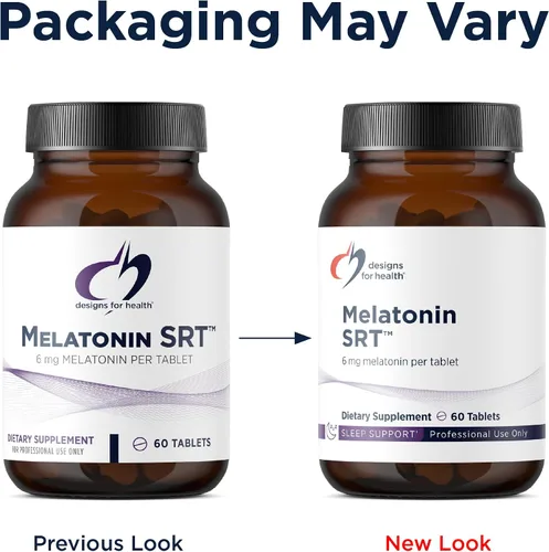 Vista 4 de Designs for Health Time Release Melatonina SRT - Suplemento de melatonina para dormir - Suplemento de sueño para adultos, 6 mg por tableta, vegano +
