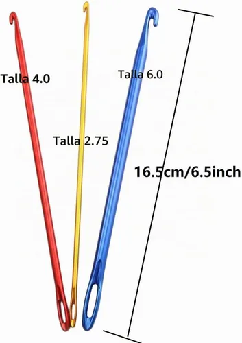Vista 3 de Zuoyou - Mini llavero de ganchillo, aguja de tejer afgana tunecina