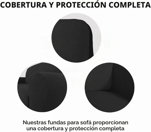 Vista 3 de PureFit Funda elástica para sofá biplaza, funda de sofá suave y antideslizante de jacquard de elastano, protector de muebles lavable con espuma