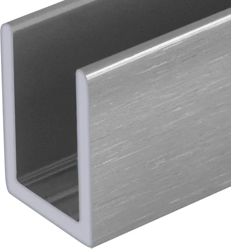 Vista 19 de Brixwell SDCD3812A-CCP12 Canal en U Profundo de Aluminio Anodizado Satinado Sin Marco para Puerta de Ducha para Vidrio de 3/8" de Grosor - Longitud