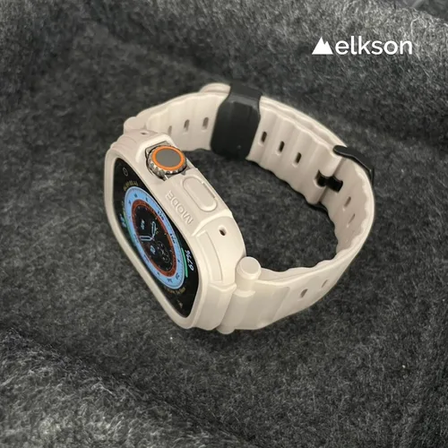 Vista 5 de elkson Funda con Correa para Apple Watch Ultra de 49mm 3/2/1 con Protector de Pantalla de Vidrio Templado, Serie Quattro Pro Resistente para Correa