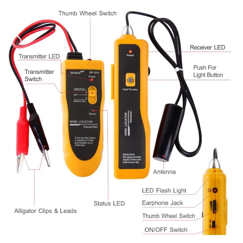Vista 4 de NOYAFA D3IN0580-B Localizador de alambre de cable subterráneo, localice fácilmente alambres en vallas de alambre, controlador de aspersores
