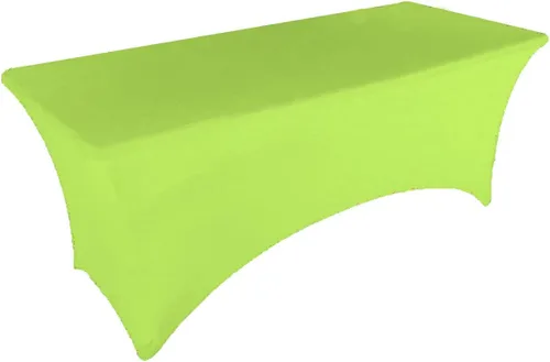 Vista 11 de Mantel de mesa de elastano elástico marfil de 4 pies para mesa plegable rectangular ajustable