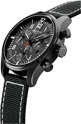 Vista 3 de Alpina Men's Startimer Pilot Chronograph Swiss Quartz Watch, Sapphire Crystal, 42mm