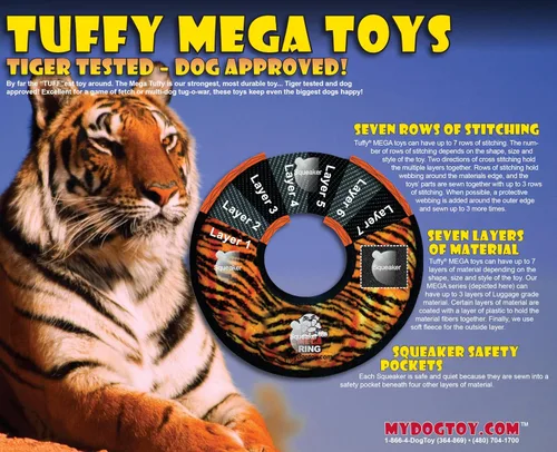 Vista 7 de TUFFY® Paquete de 2 juguetes de peluche ultra duraderos para perros Bone 2 eslabones de cadena de hueso azul