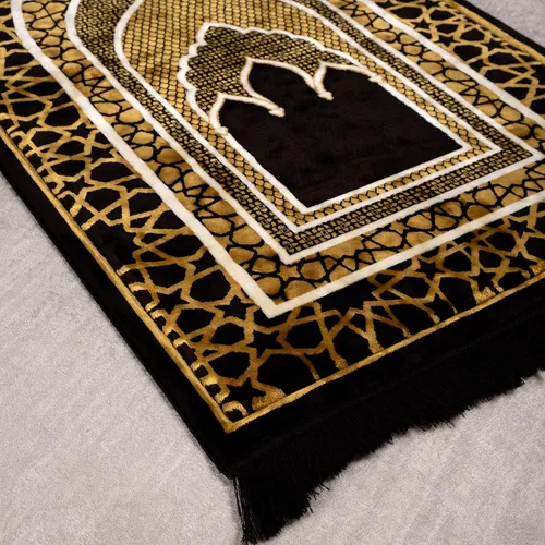 Vista 3 de Modefa Alfombra de oración islámica turca, cómoda alfombra de oración musulmana para hombres y mujeres, alfombra de terciopelo suave Janamaz