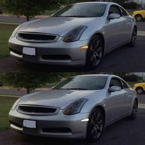 Vista 3 de Luces LED de señalización de giro laterales compatibles con G35 2D Coupé 2003-2007 / para Skyline V35 Coupe 2002-2007, lámparas de marcadores
