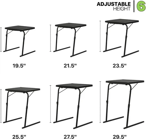 Vista 7 de Magshion Bandeja de TV inclinable ajustable de 22 pulgadas, mesa para cena en cama o sofá, cómoda mesa negra plegable con 3 ajustes de ángulo