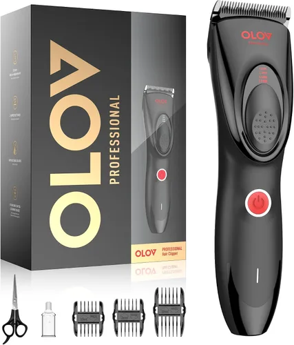 Vista 10 de Cortapelos para hombres, kit de cortapelos inalámbrico, ajuste ajustable de 4 longitudes, ajustes de 2 velocidades, cabezales de cuchilla de Negro