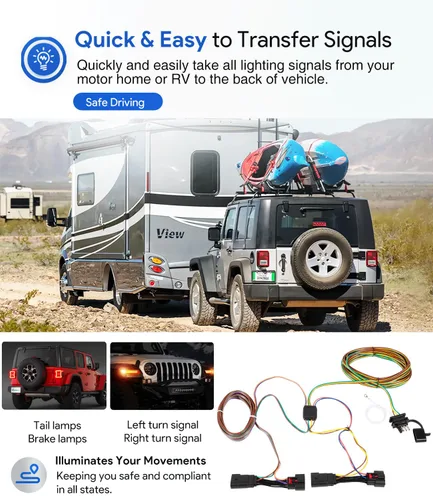 Vista 4 de Repuesto para cableado de luz Blue Ox EZ BX88368 - Kit de arnés de cableado de remolque para Jeep Willys 2021-2025 Wrangler JL 2018-2025 y Gladiator