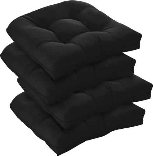 Vista 28 de downluxe Juego de 2 cojines para sillas de exterior para muebles de patio, cojines impermeables acolchados rellenos para muebles de patio, cojín