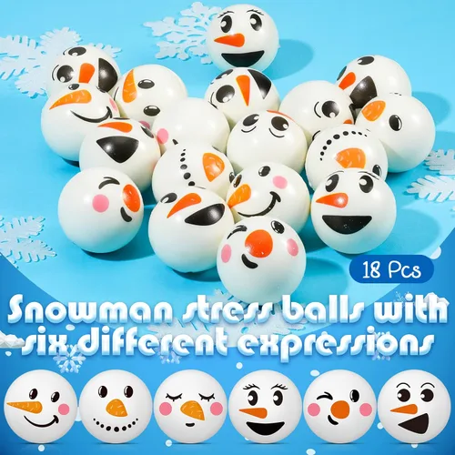 Vista 4 de Cindeer Pelotas Antiestrés de Navidad Juguetes de Navidad Muñecos de Nieve Pelota Antiestrés Pelota de PU para Apretar Regalo Antiestrés Rellenos