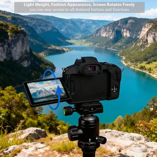Vista 6 de Funda para cámara Canon EOS R50, funda protectora de silicona suave, antiarañazos, funda ajustada delgada con accesorios de protector de pantalla