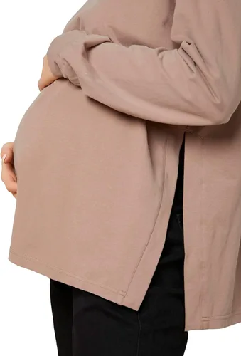 Vista 3 de MakeMeChic Camiseta de maternidad de manga larga para mujer con abertura lateral para embarazo