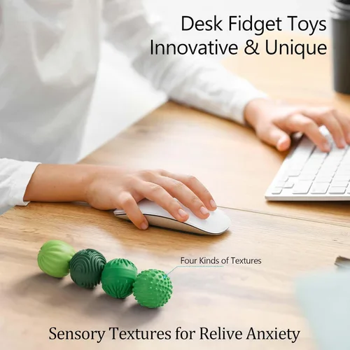 Vista 3 de luckdoor Bolas Magnéticas de Silicona Fidget para Adultos y Adolescentes, 4PCS Juguetes Sensoriales para Aliviar el Estrés para Autismo TDAH