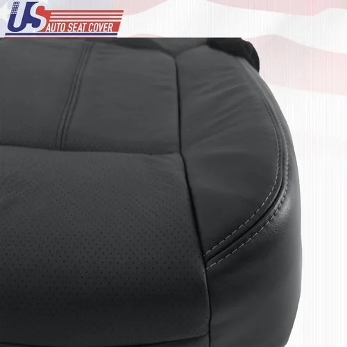 Vista 8 de Funda de asiento de piel perforada para Ford F350 Lariat 2011 – 2016, color negro