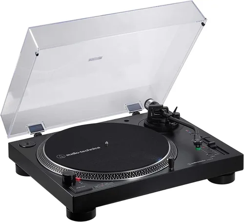 Vista 2 de Audio-Technica AT-LP120XBT-USB-BK - Tocadiscos inalámbricos de accionamiento directo (analógico, inalámbrico y USB), totalmente manual, 3