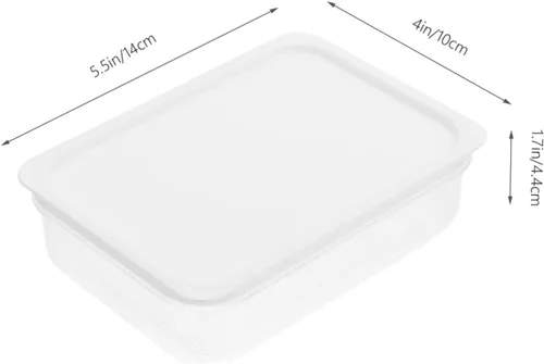 Vista 6 de Recipientes de alimentos para refrigerador resistentes al desgaste con tapas, cajas rectangulares transparentes para almacenamiento de carne