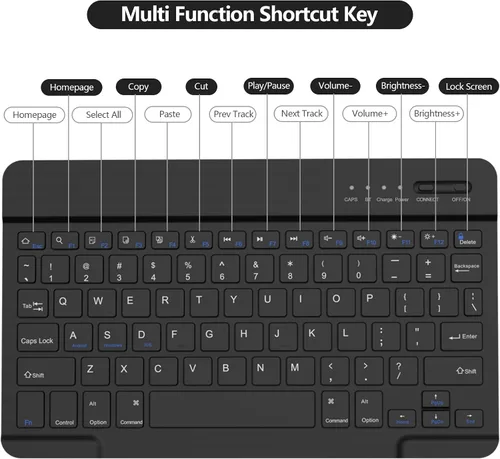 Vista 3 de BQSS Funda para iPad (A16) de 11ª y 10ª Generación con Teclado, Activación/Suspensión Automática, Funda con Teclado Bluetooth Inalámbrico