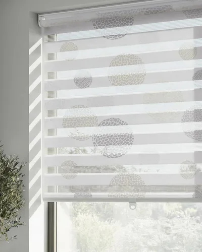 Vista 9 de LazBlinds Persianas estilo cebra sin cordones para ventanas, con patrón de doble capa para máxima privacidad y control de la luz, elegantes