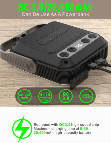 Vista 2 de Linterna de camping LED recargable de 20000mAh - 1600LM, QC3.0 22.5W, interruptor de 4 colores, IPX5 resistente al agua - Perfecta para acampar