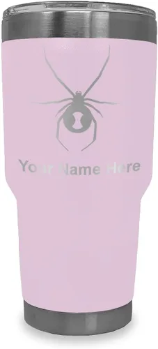 Vista 20 de LaserGram Vaso aislado al vacío de 20 onzas, araña viuda negra, grabado personalizado incluido (negro)