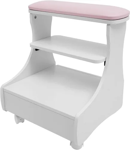 Vista 10 de Pedicura Reposapiés Baño de Pies Carrito Reposapiés Pedicura Manicura Silla Taburete de baño con ruedas Capacidad de 44.09 lbs Soporte Soporte