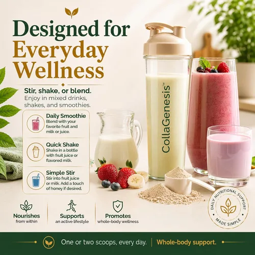 Vista 4 de Synergy Blend - Suplemento de colágeno en polvo, 0.88 oz de proteína, perfil completo de aminoácidos, ácido hialurónico y MSM, péptidos marinos, sin