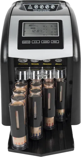 Vista 5 de Royal Sovereign Contador/clasificador eléctrico de monedas de 4 filas con tecnología patentada antiatascos y pantalla de conteo digital (FS-44N)